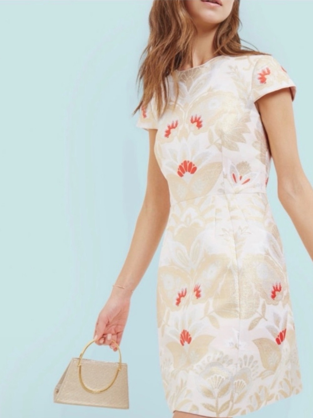 Ted Baker "Islaay" Opulent Orient dress Size 2 Jacquard Floral